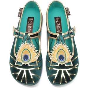 HOT CHOCOLATE DESIGN Chocolaticas Peacock 2 Women's Mary Jane Flat Size 37 (7)